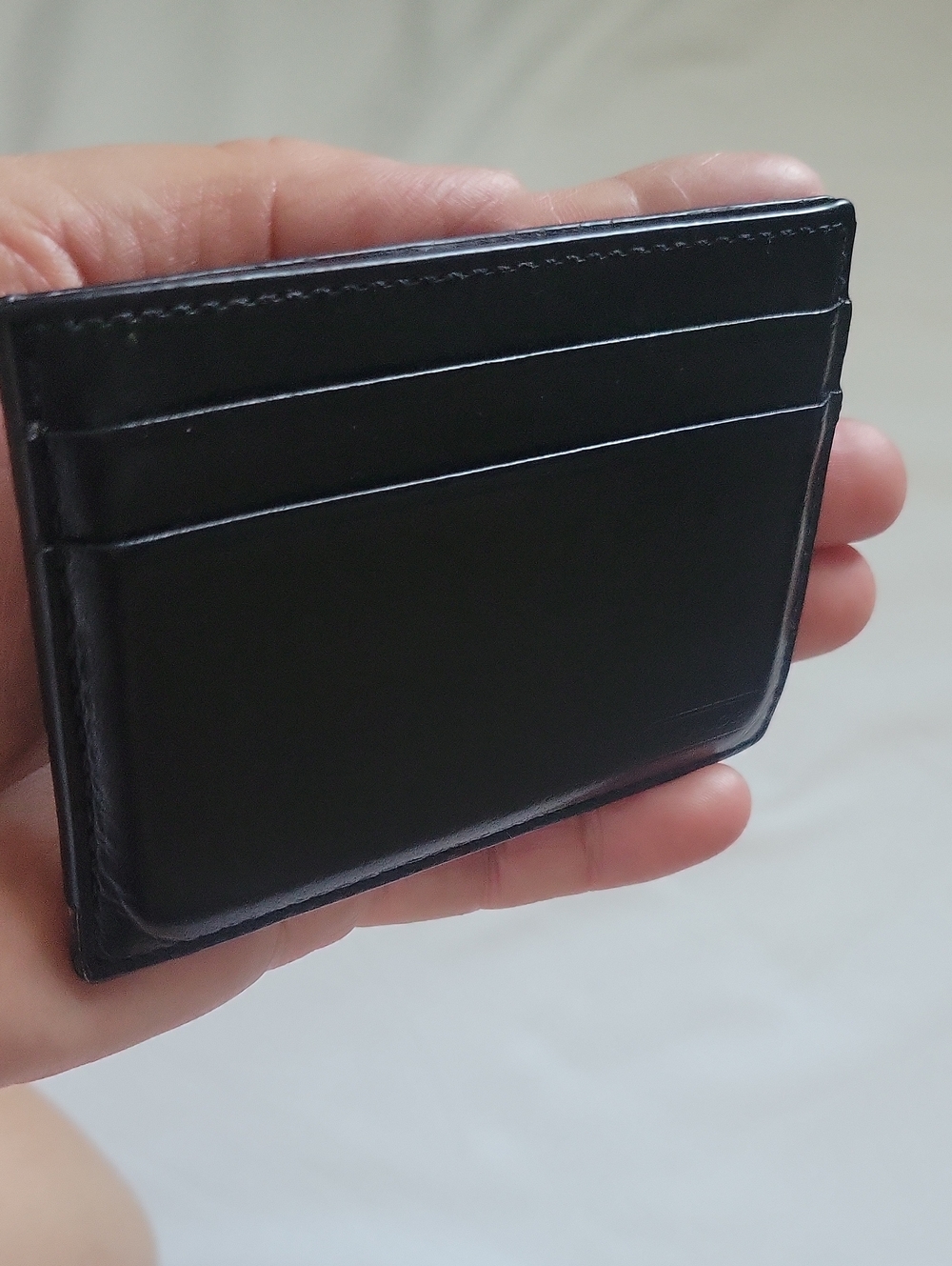 Coach Black Leather Card Sleeve Wallet - Picture 3 of 9